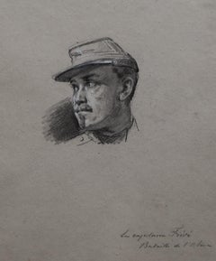 Isidore Pils (1813-1875) Portrait of the Capitaine Fiévé, original drawing