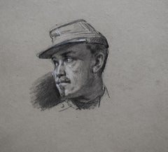 Isidore Pils (1813-1875) Portrait of the Capitaine Fiévé, original drawing