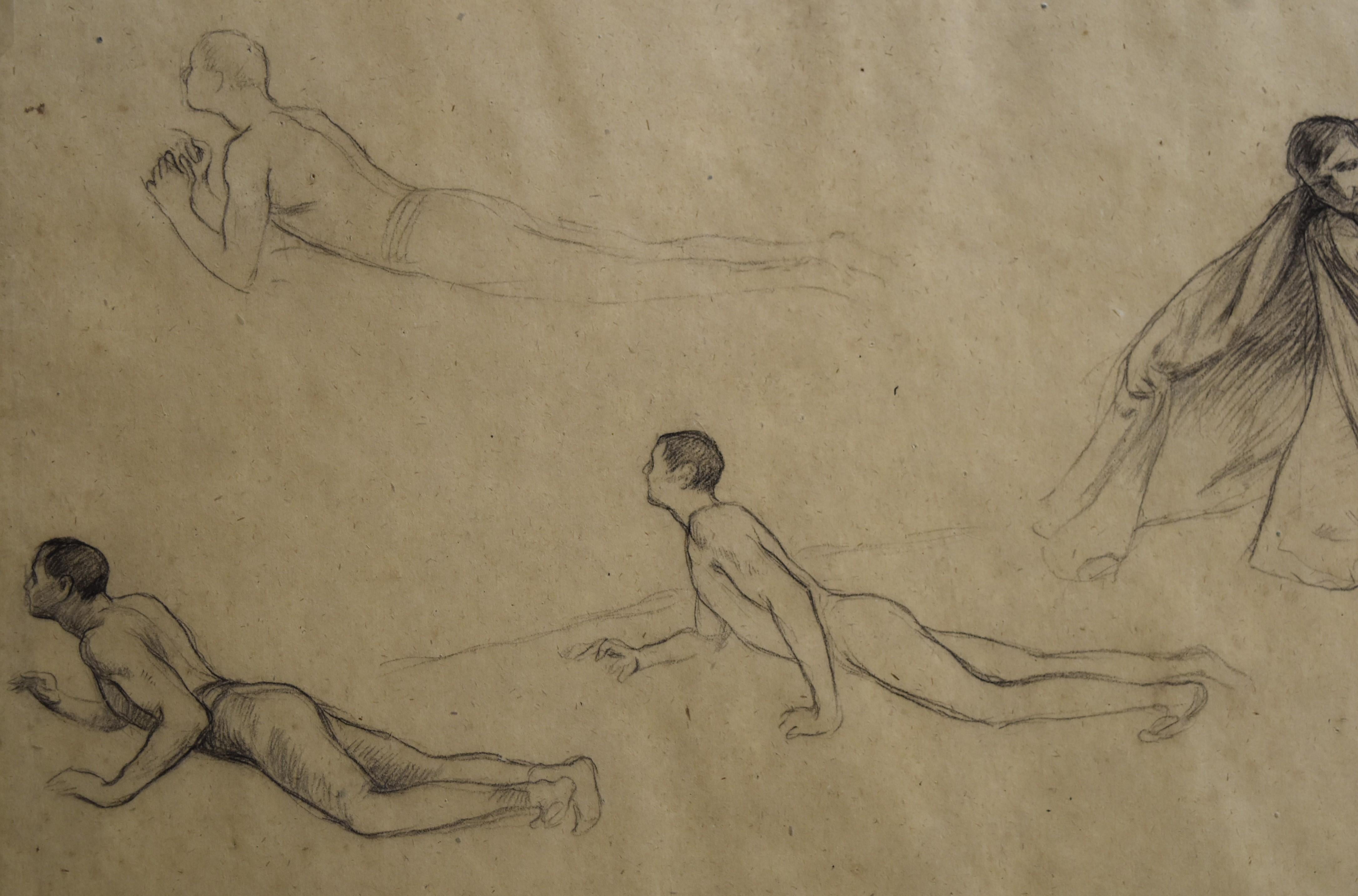 G. A. Rochegrosse (1859-1938) Studies of men, original drawing For Sale 1