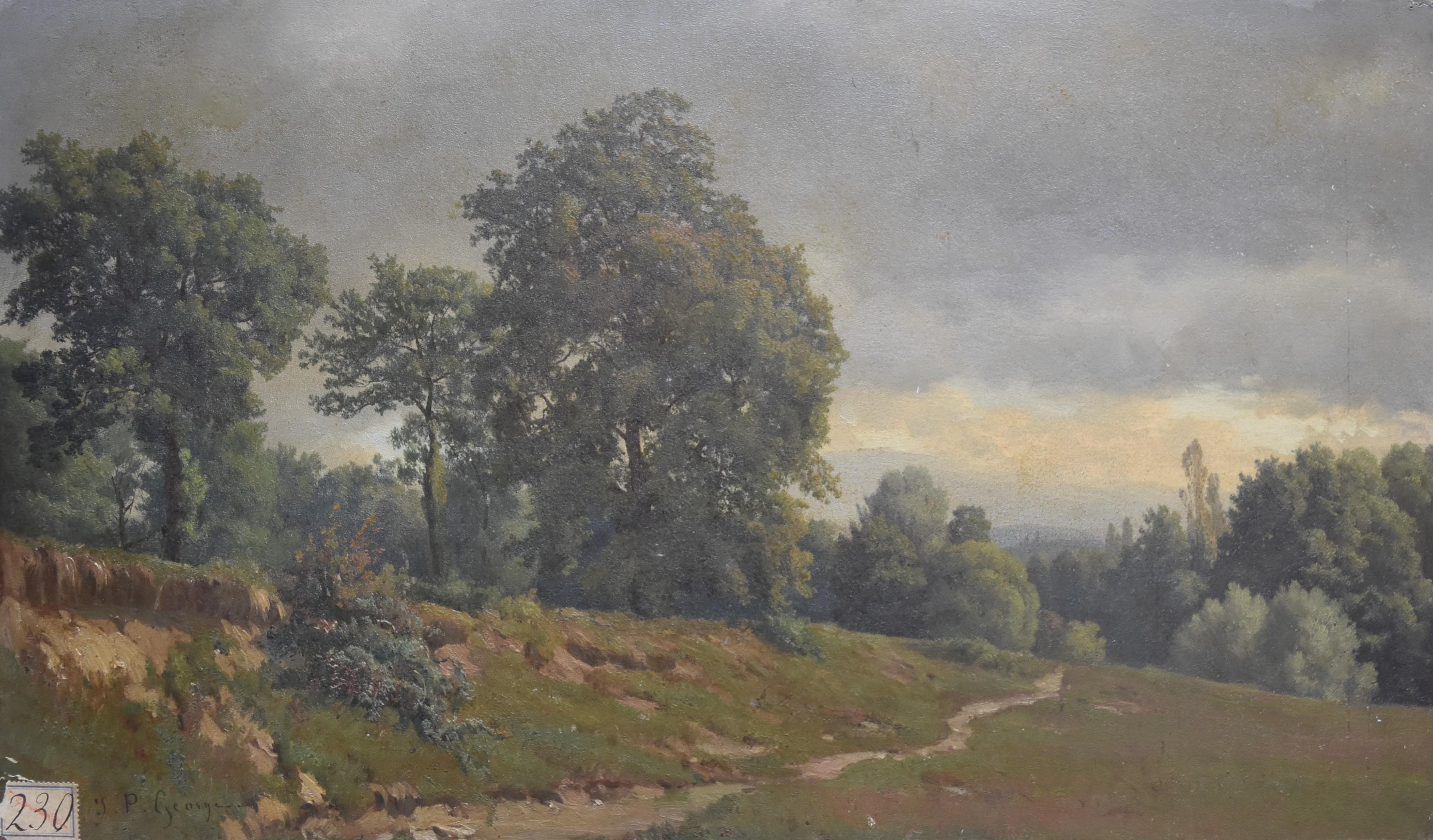 Jean Philippe George-Julliard   Landscape Painting - Jean Philippe George-Julliard (1818 – 1888) A Landscape, oil on paper