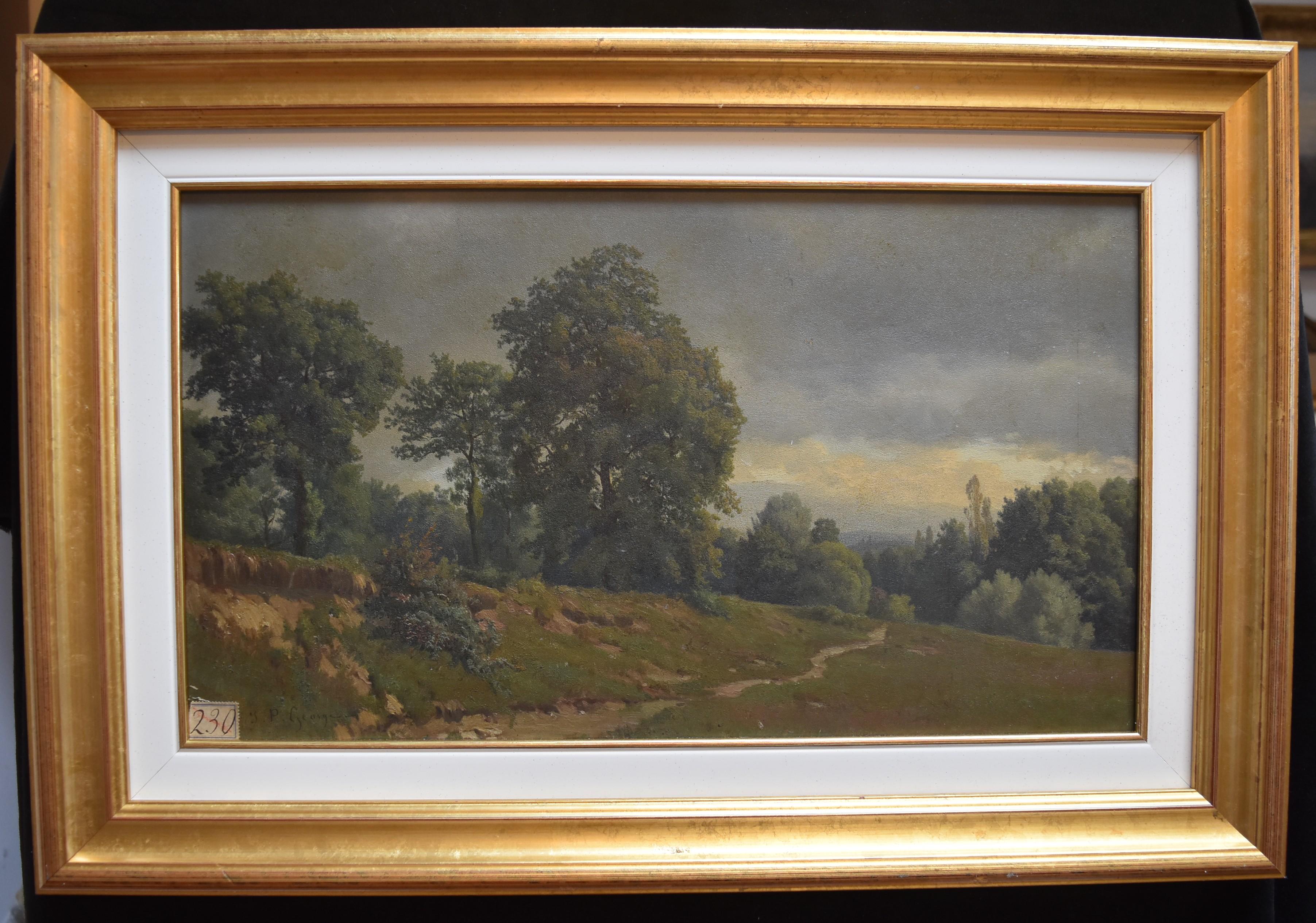 Jean Philippe George-Julliard (1818 – 1888) A Landscape, oil on paper - Painting by Jean Philippe George-Julliard  