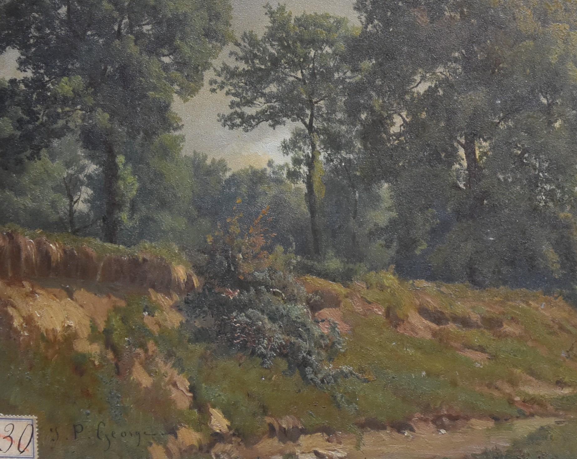 Jean Philippe George-Julliard (1818 – 1888) A Landscape, oil on paper - Romantic Painting by Jean Philippe George-Julliard  