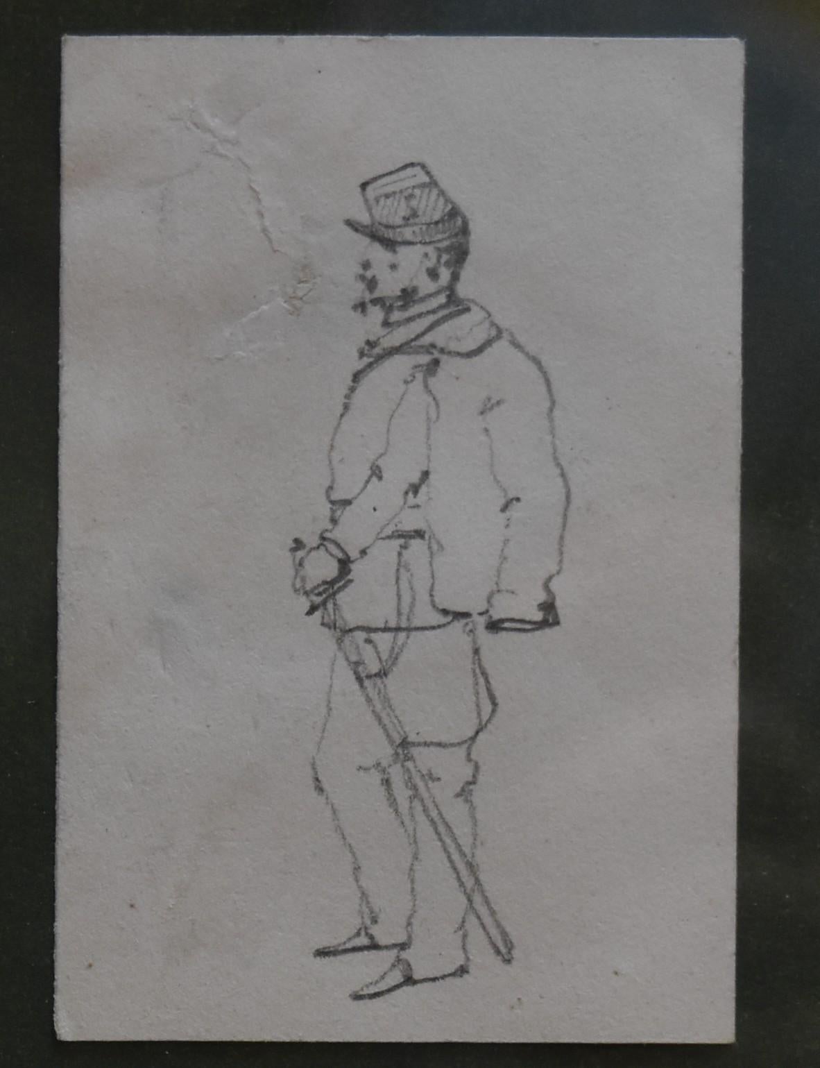 Edouard Detaille (1848 1912), Soldiers studies, seven drawings in the same frame 4