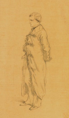 Paul Gavarni (1804-1866) Portrait of Henri Monnier, original drawing