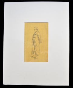 Paul Gavarni (1804-1866) Portrait of Henri Monnier, original drawing