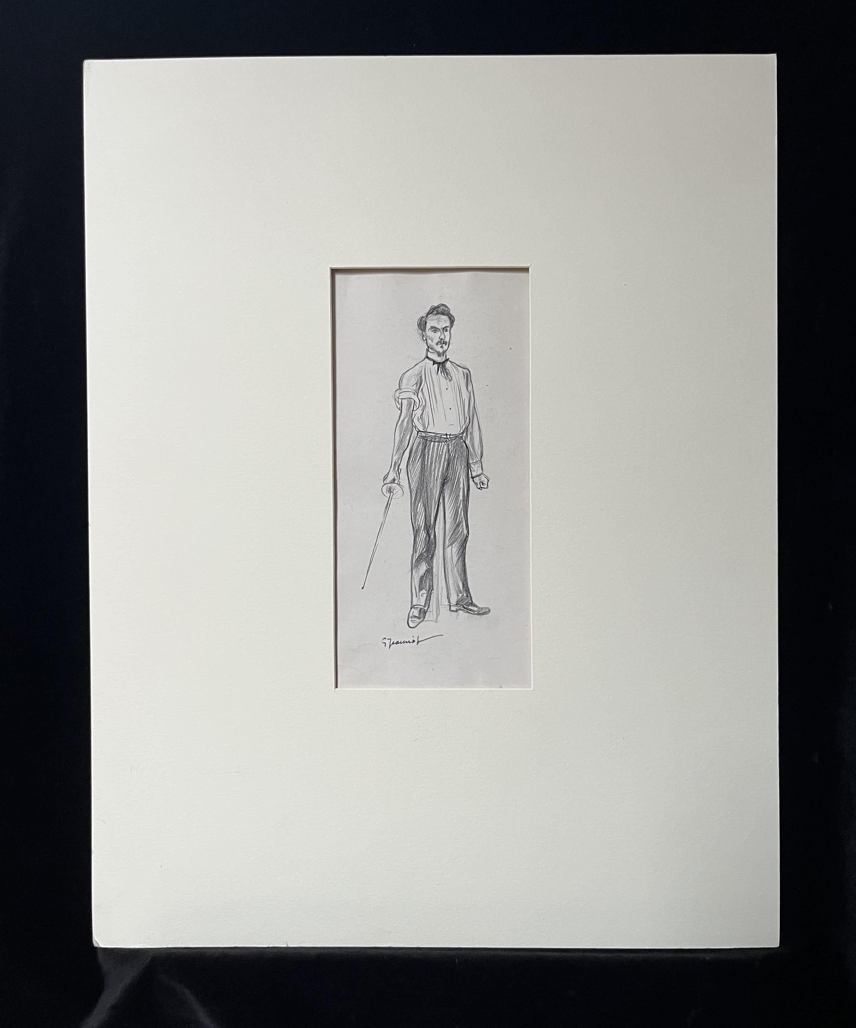 Pierre-Georges Jeanniot (1848-1934), Henri Rochefort para un duelo, dibujo - Art Romántico de Pierre Georges Jeanniot