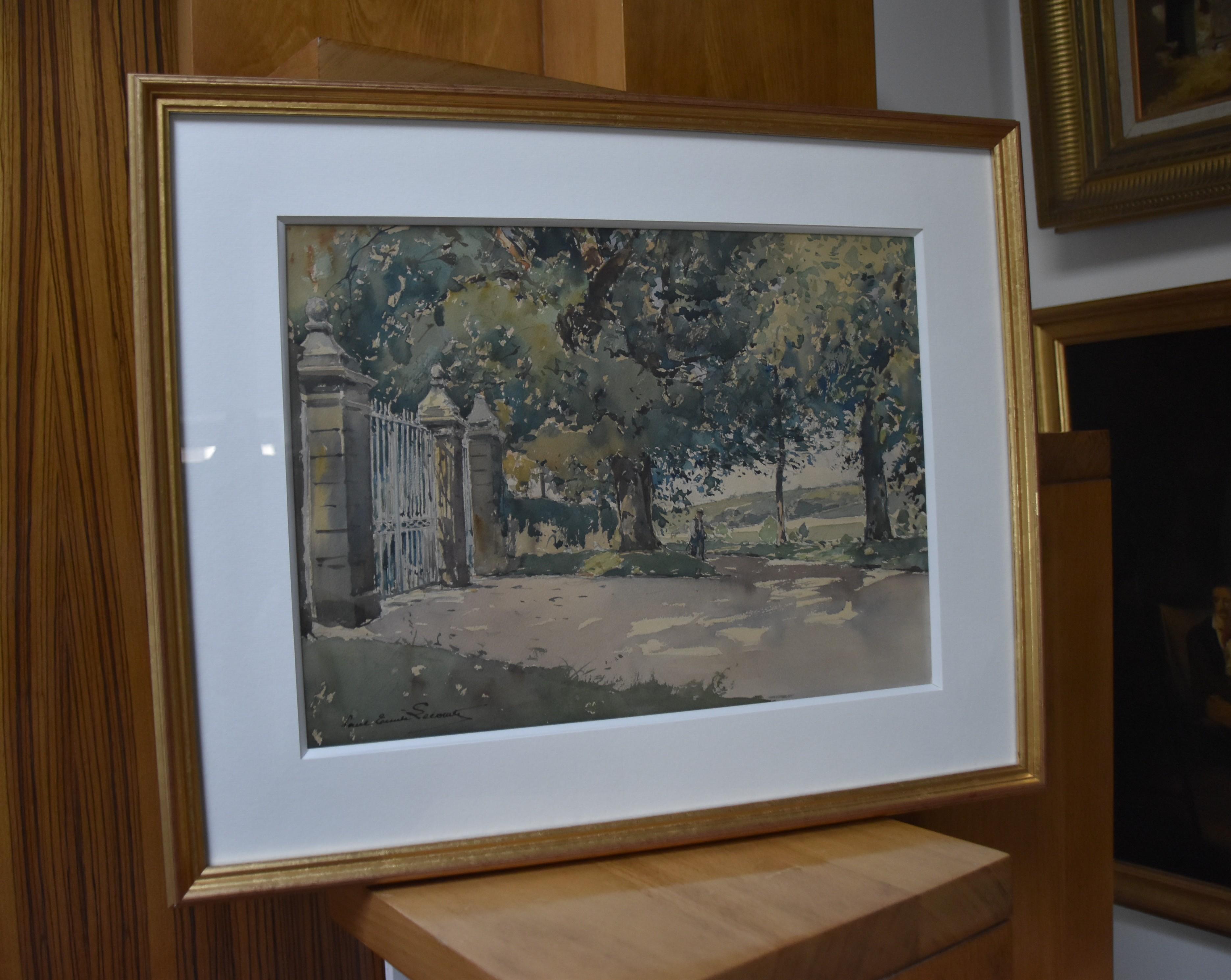 Paul Emile Lecomte (1877-1950)  La Grille (La grille), aquarelle signée en vente 8