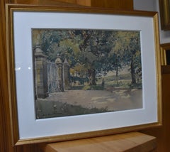 Paul Emile Lecomte (1877-1950)  La Grille (La grille), aquarelle signée