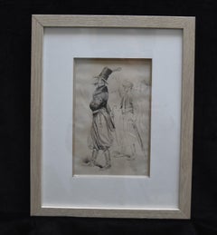 Edouard Detaille (1848 1912), Un personaje de Carnaval, Dibujo original firmado