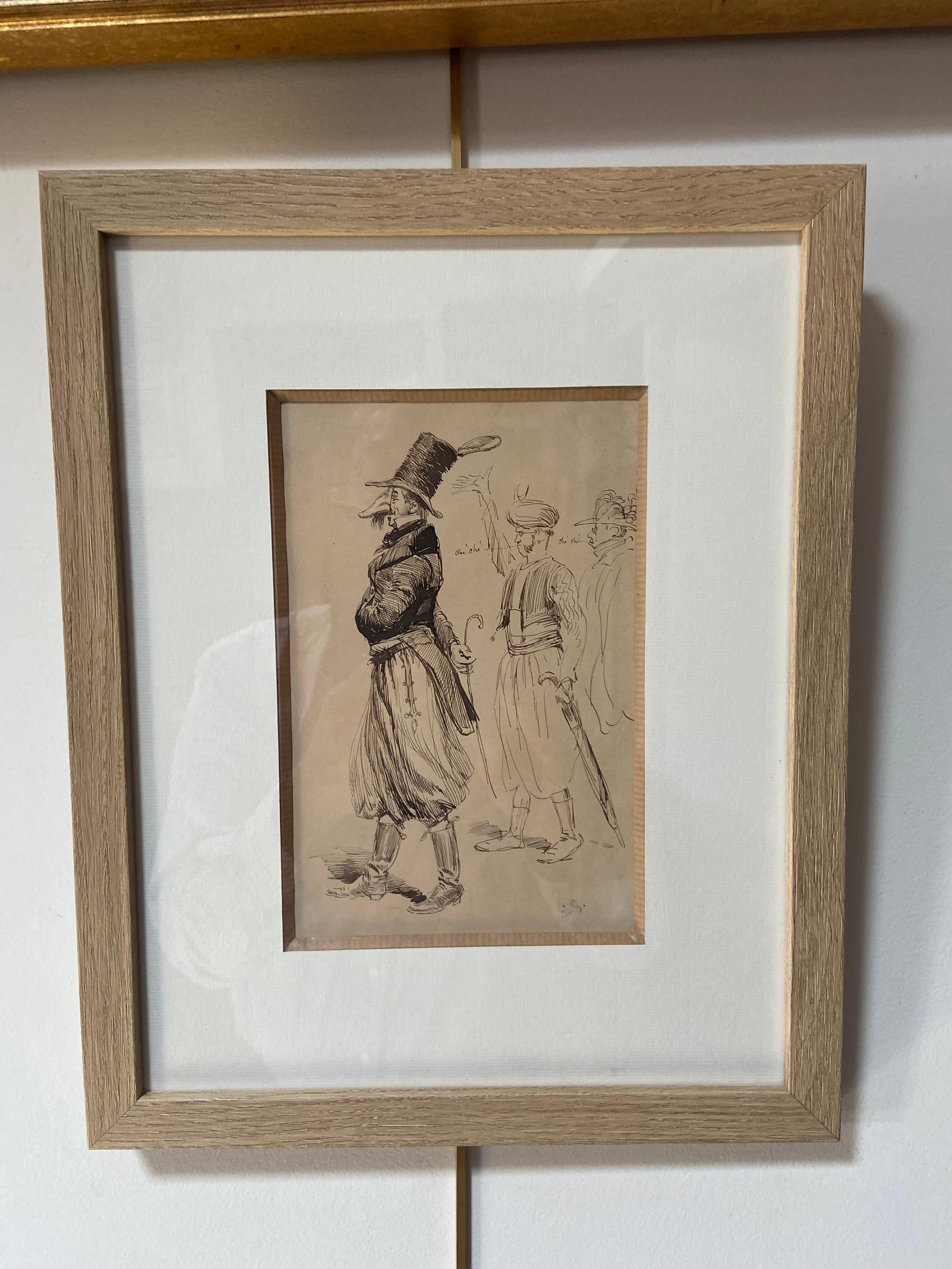 Edouard Detaille (1848 1912), A Carnival character, original signed Drawing For Sale 2