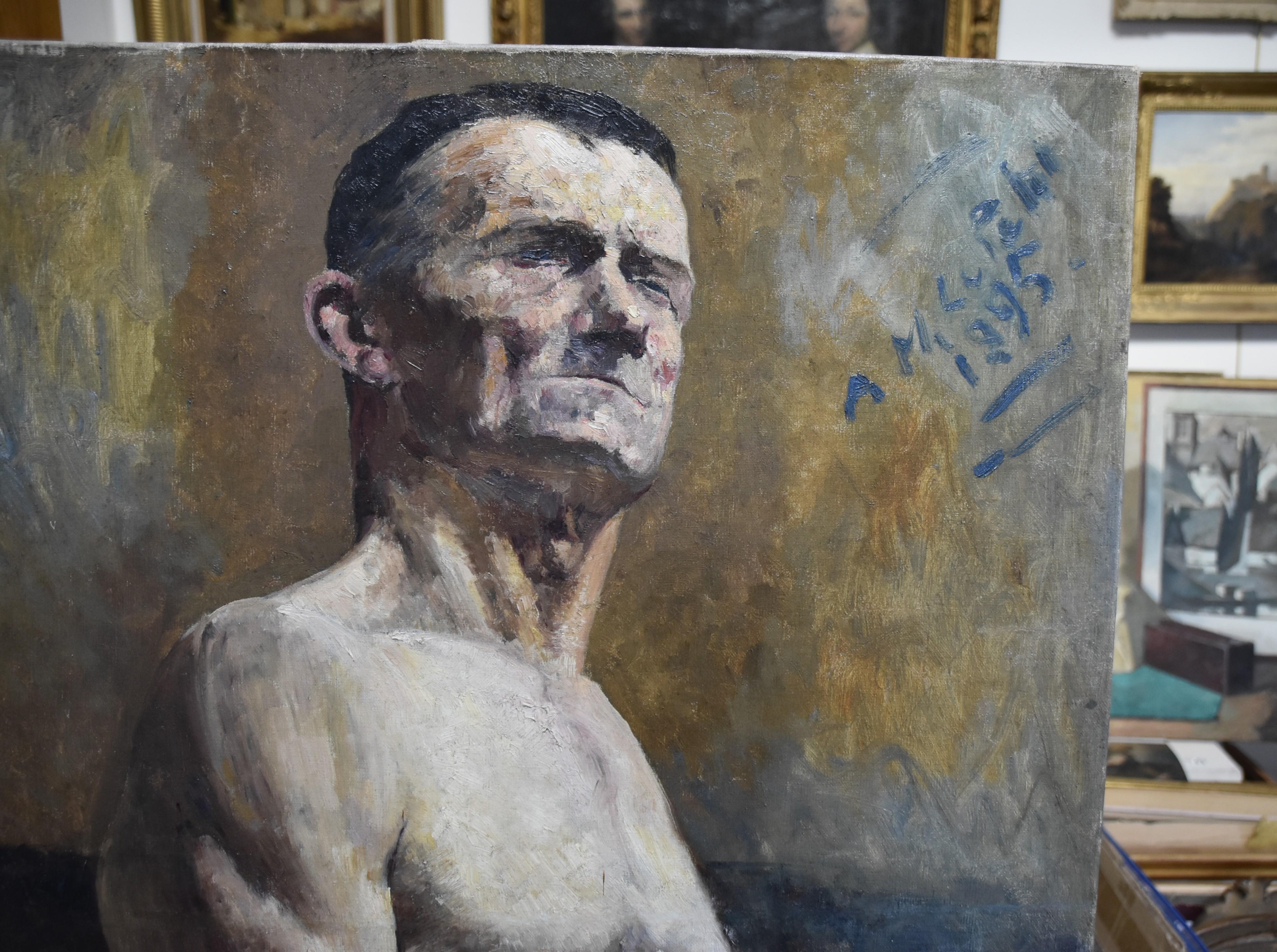 Alfred Marie Le Petit (1876-1953) Académie, a man half naked 1925, oil on canvas 1