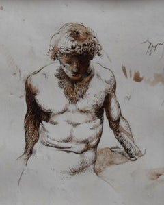 Christian Bouillé (1948-2005) A naked man, original drawing