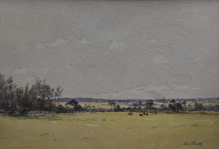Paul Lecomte (1842-1920)  A meadow in summer, signed watercolor - Art by Paul Lecomte