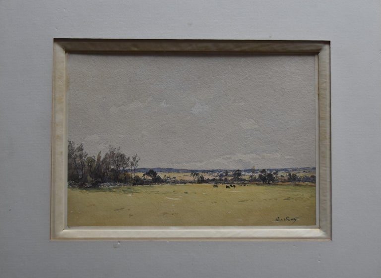 Paul Lecomte (1842-1920)
A meadow in summer
Watercolor on paper,
17 x  24.5 cm
Signed lower right
Vintage frame  (some damages to the frame and to the vintage mount, see photographs please) :  36 x 43 cm

A very fine example of Paul Lecomte's art,