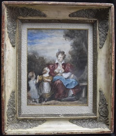 Attribuito a Eugène Devéria (1805-1865) La famille heureuse, acquerello