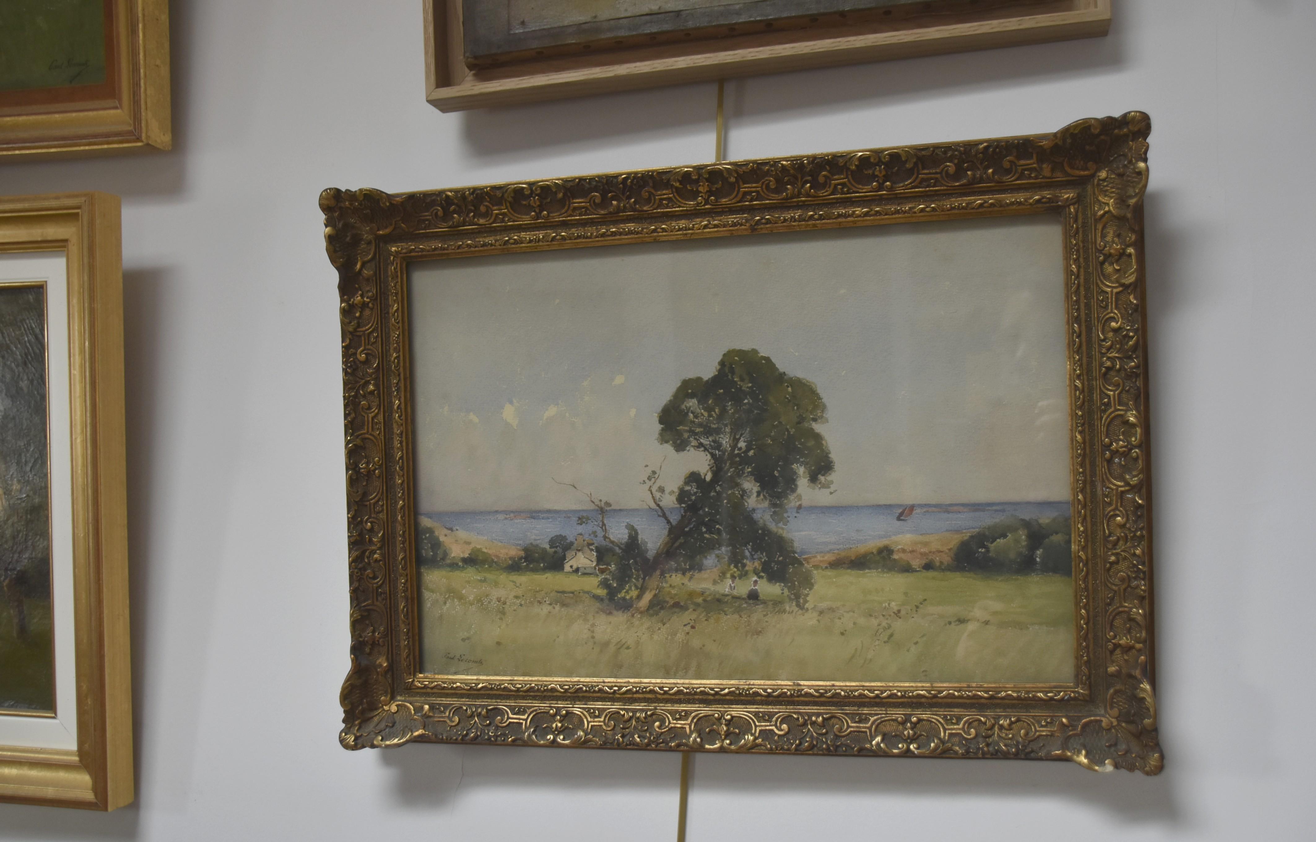 Paul Lecomte (1842-1920)  A Brittany landscape, signed watercolor 3