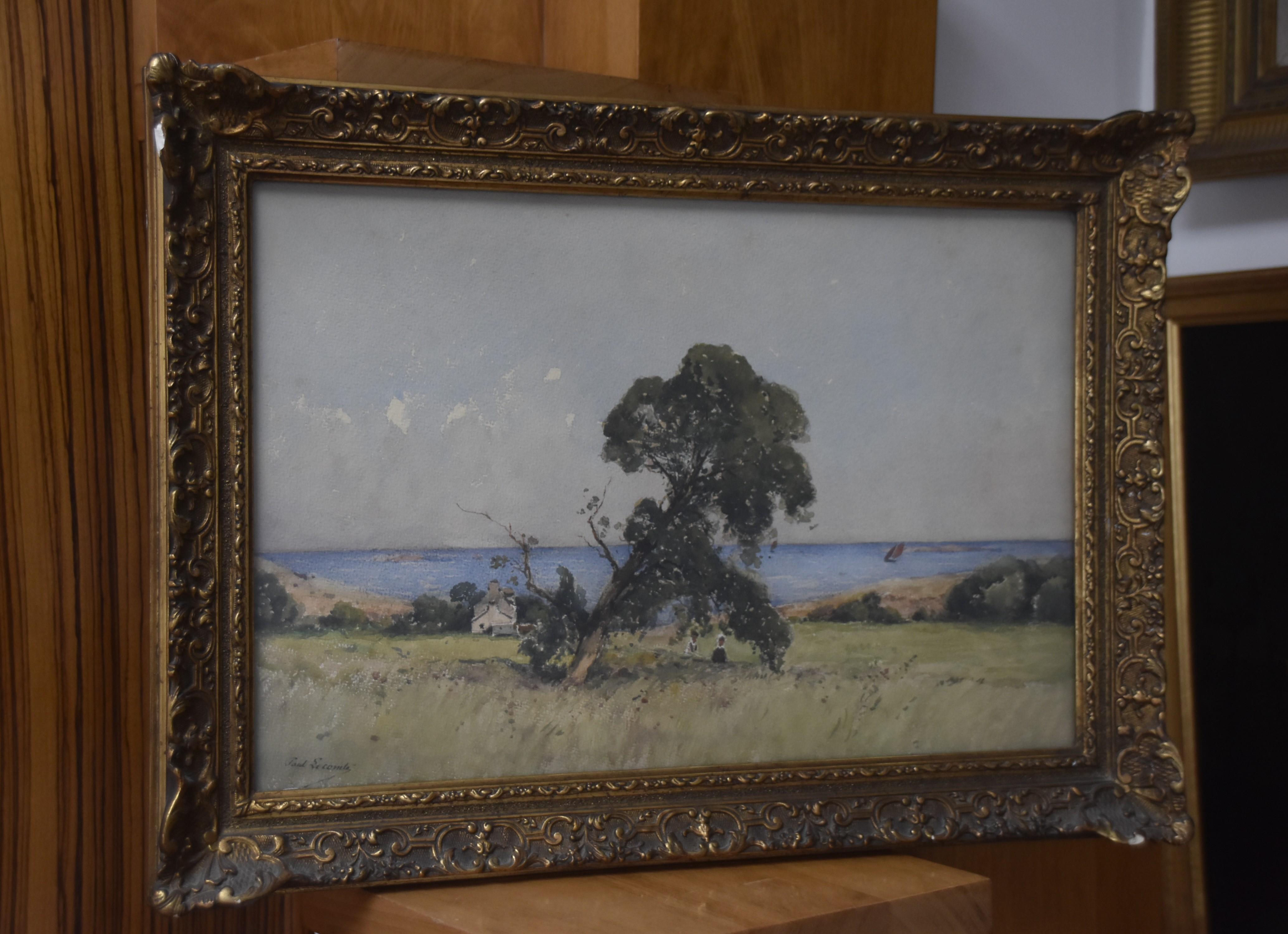 Paul Lecomte (1842-1920)  A Brittany landscape, signed watercolor 8