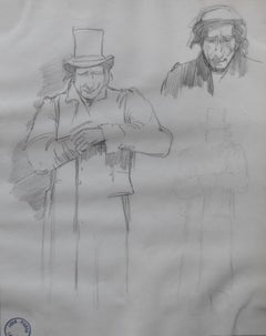 Jean-Pierre Laurens (1895-1932) Studies of men, original drawing