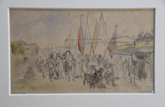 Isidore Pils (1813-1875) Una scena orientalista, acquerello firmato