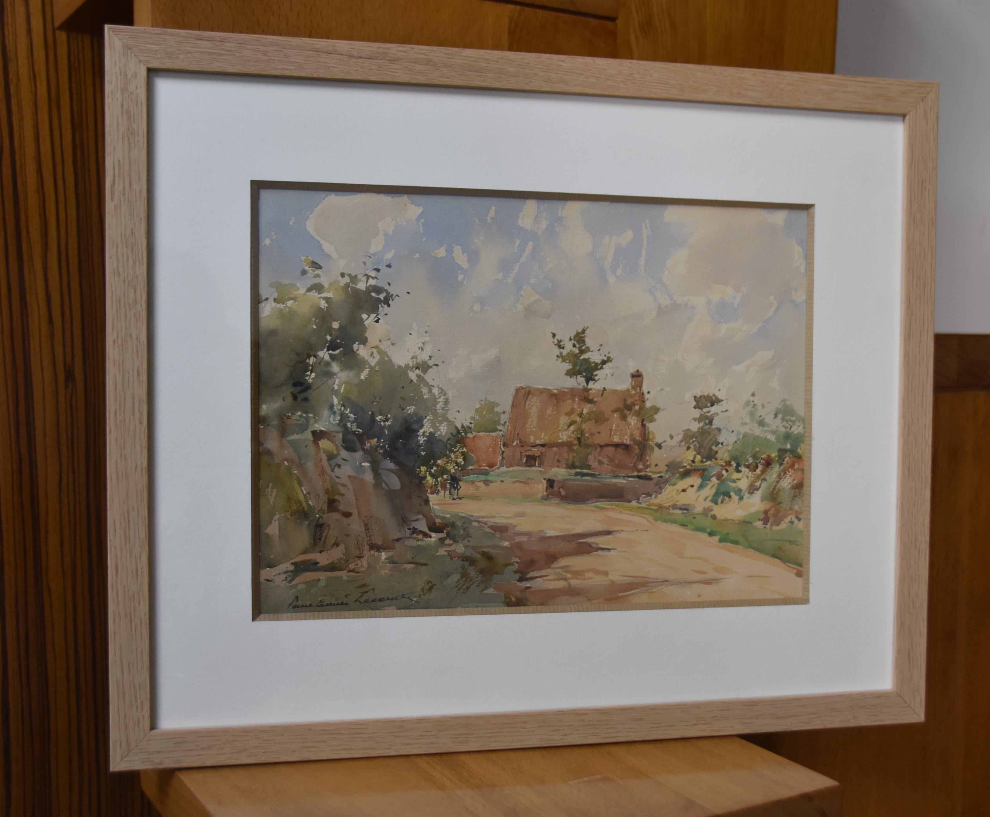 Paul Emile Lecomte (1877-1950)  Eine Landschaft, signiertes Aquarell im Angebot 6