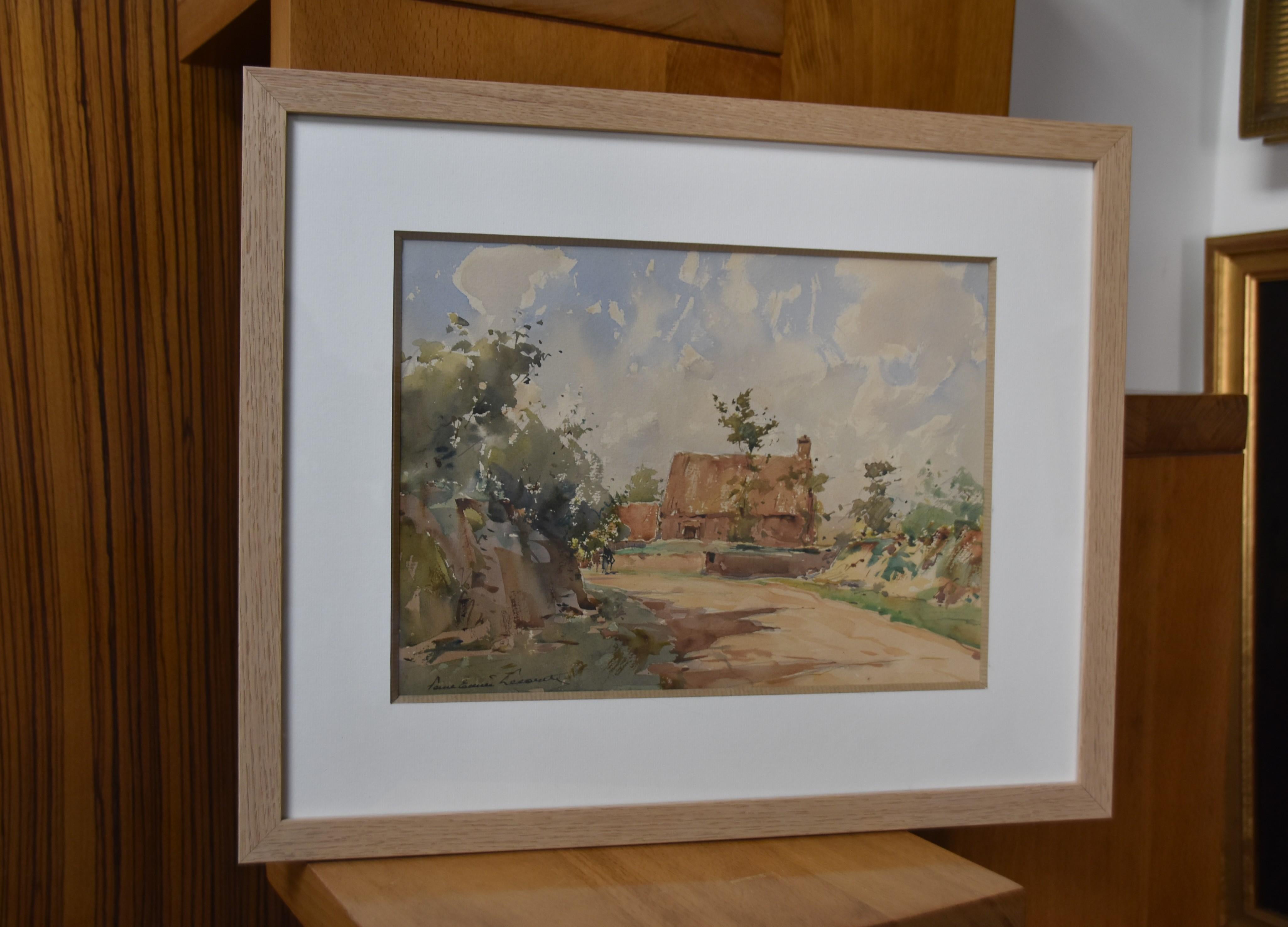 Paul Emile Lecomte (1877-1950)  A landscape, signed watercolor   For Sale 1