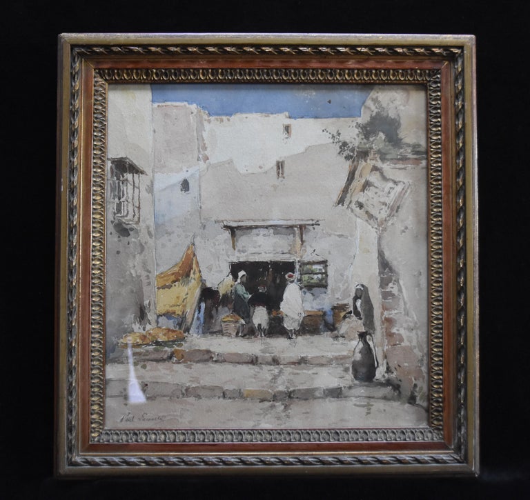 Paul Lecomte (1842-1920) A market in North africa, watercolor For Sale 2