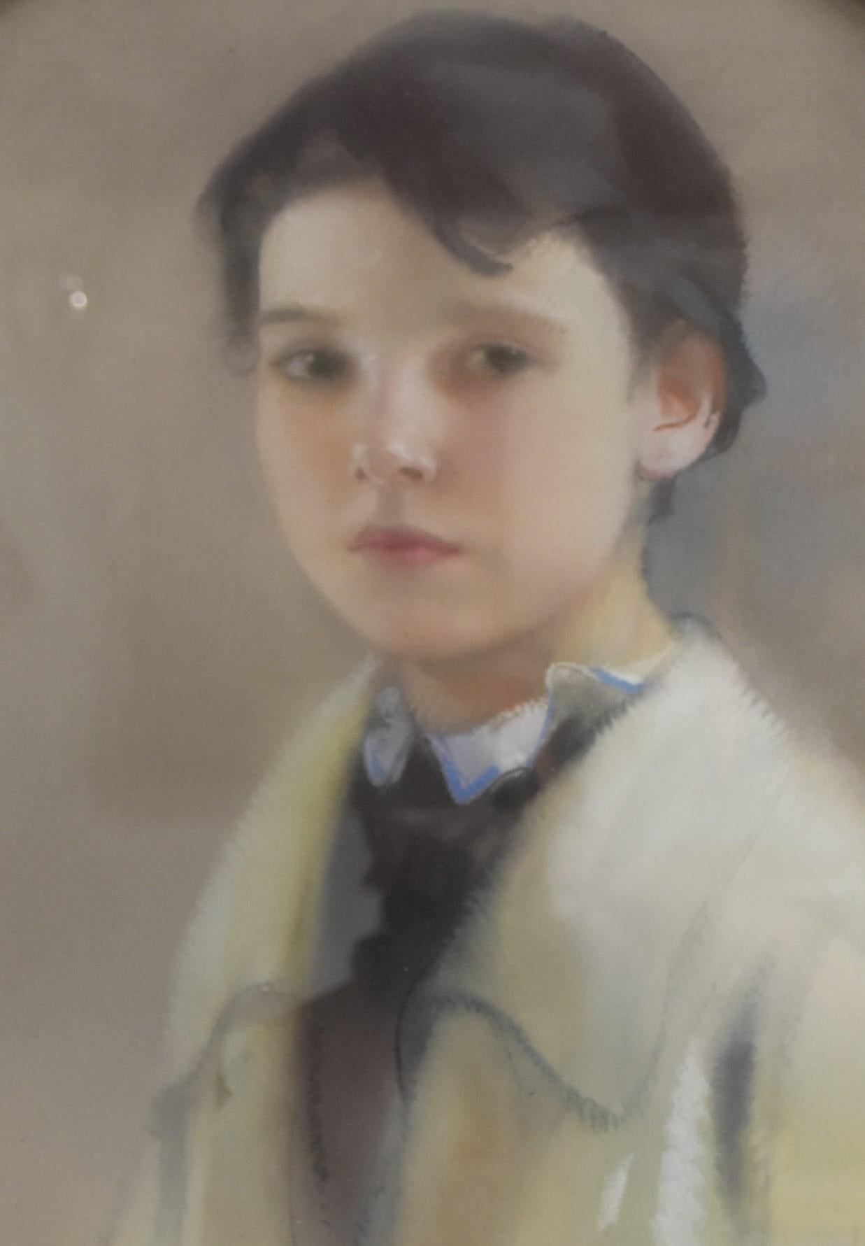 L V Guirand de Scevola (1871-1950) Portrait of a young boy Signed pastel 5