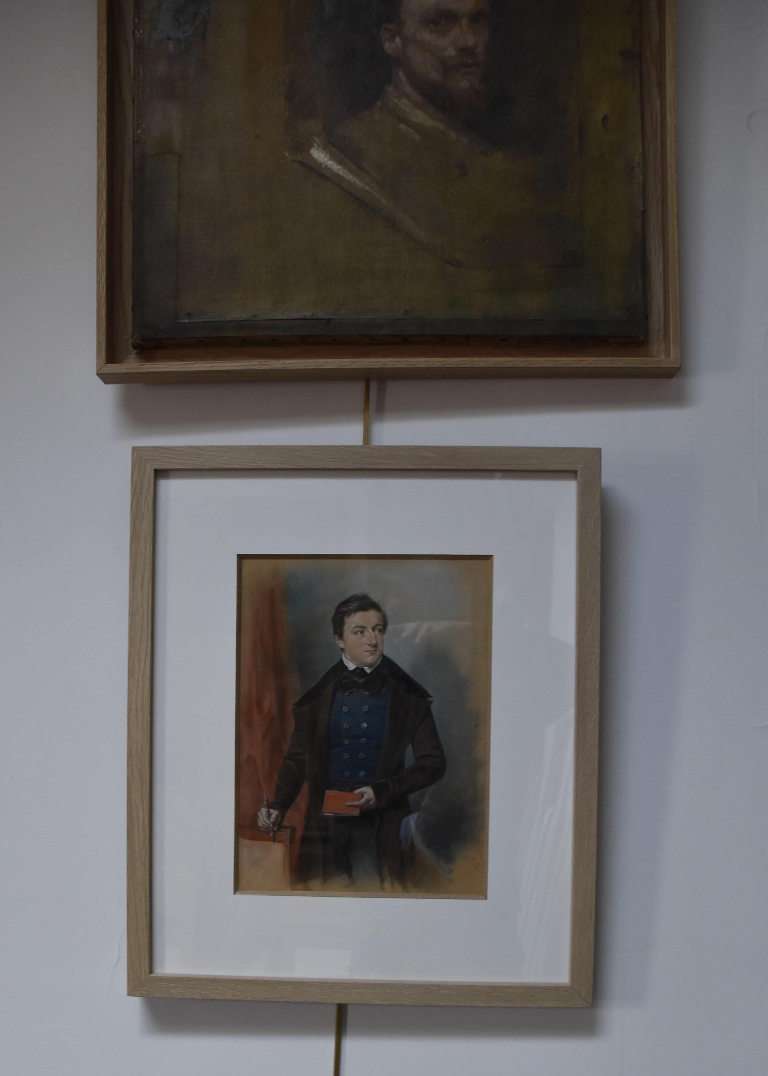 Louis Charles Auguste Couder (1789-1873)  Porträt eines jungen Mannes, signiert in Pastell im Angebot 7