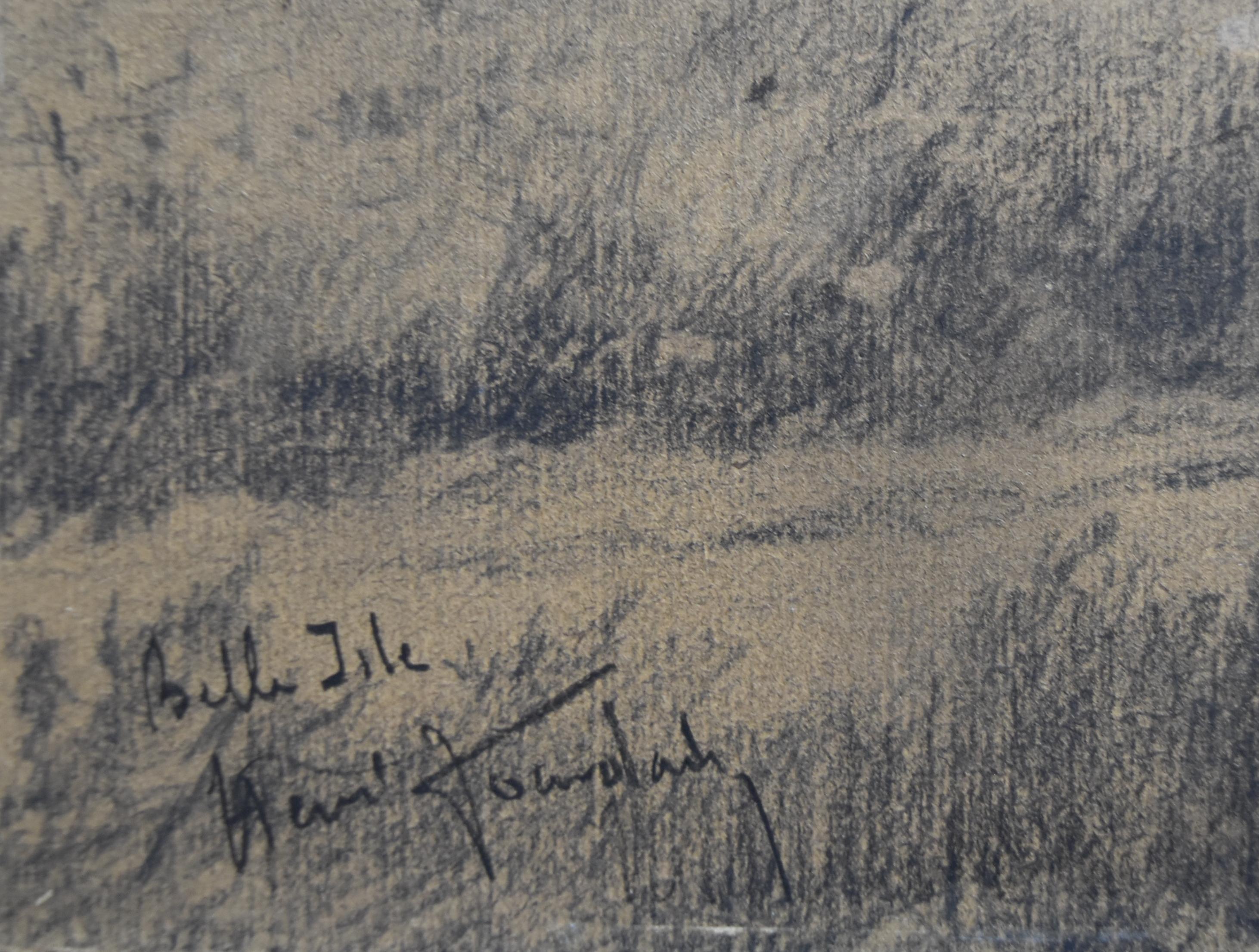 Henri Jourdain (1864-1931) Un moulin à Belle Île en Mer, dessin signé 3