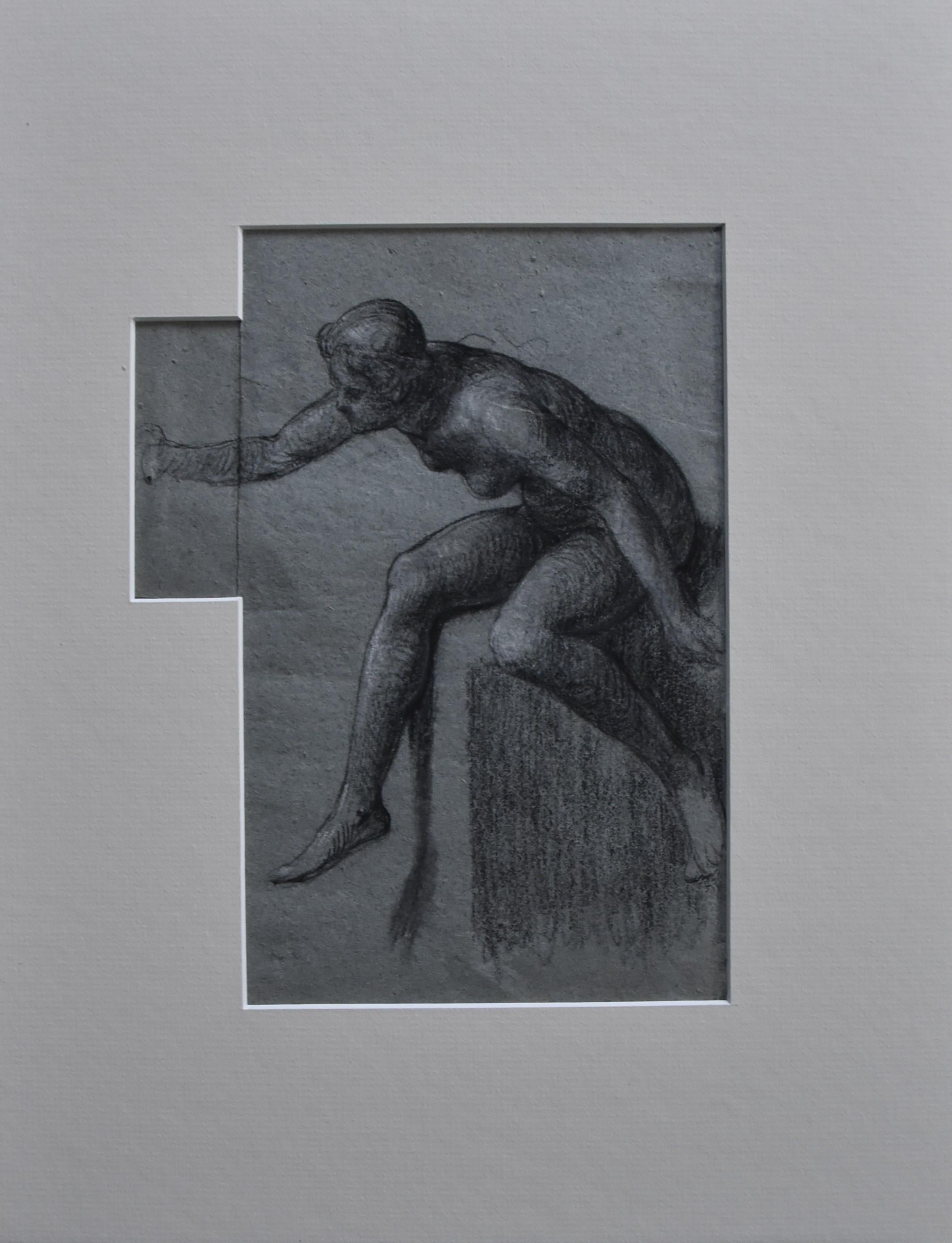 Attributed to Eugene Deully (1866-1933) A woman, study, drawing For Sale 2