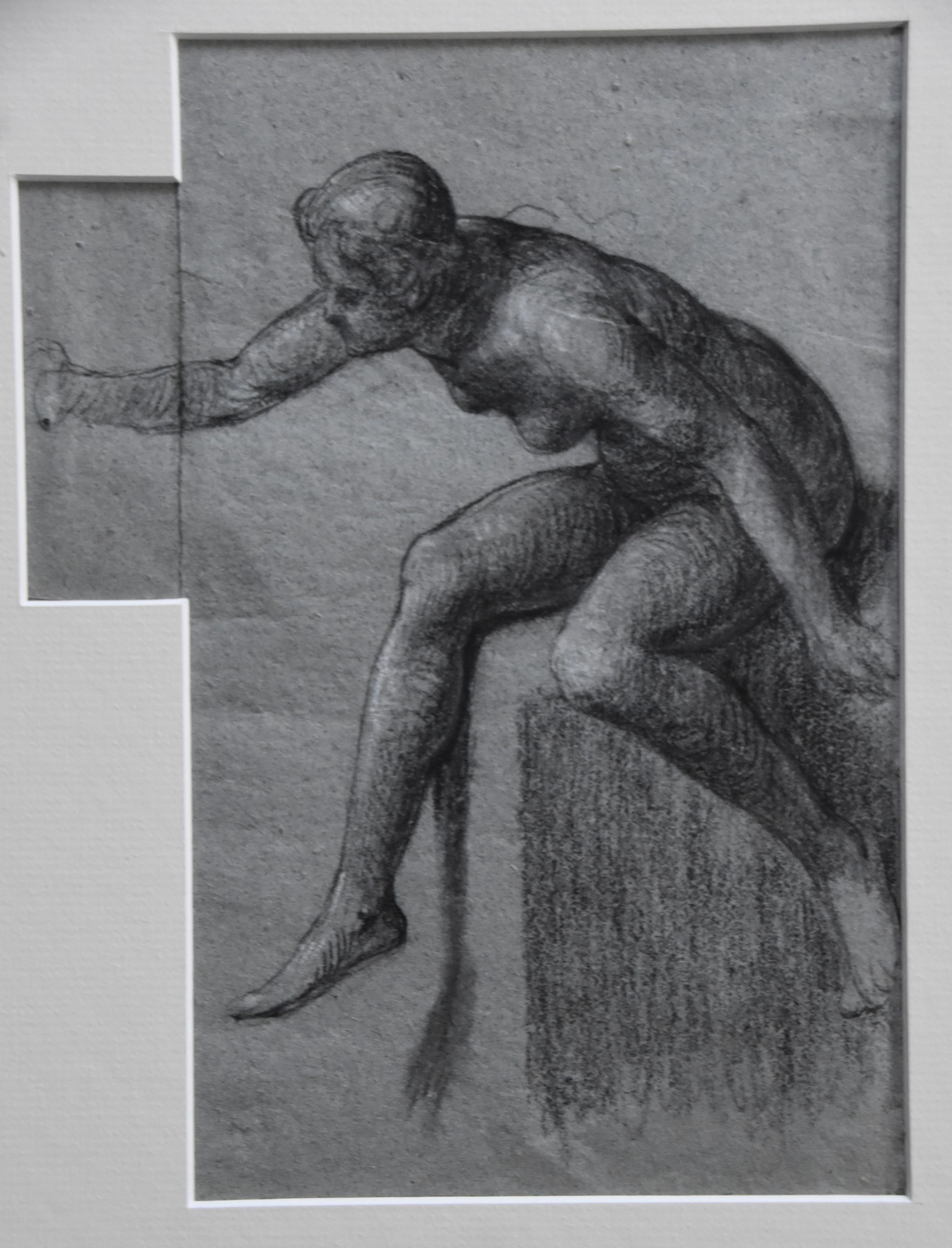 Attributed to Eugene Deully (1866-1933) A woman, study, drawing For Sale 1