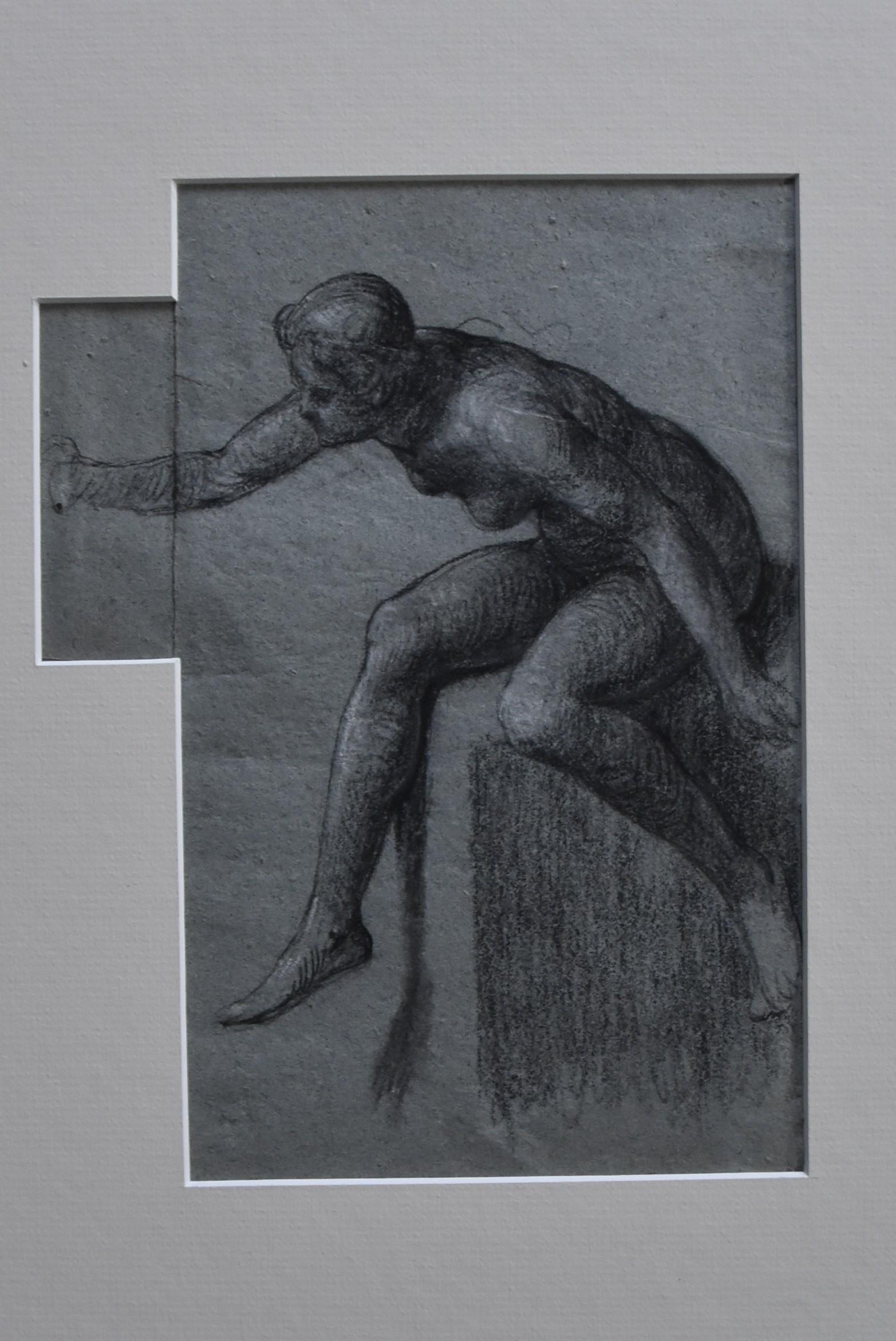 Attributed to Eugene Deully (1866-1933) A woman, study, drawing For Sale 3