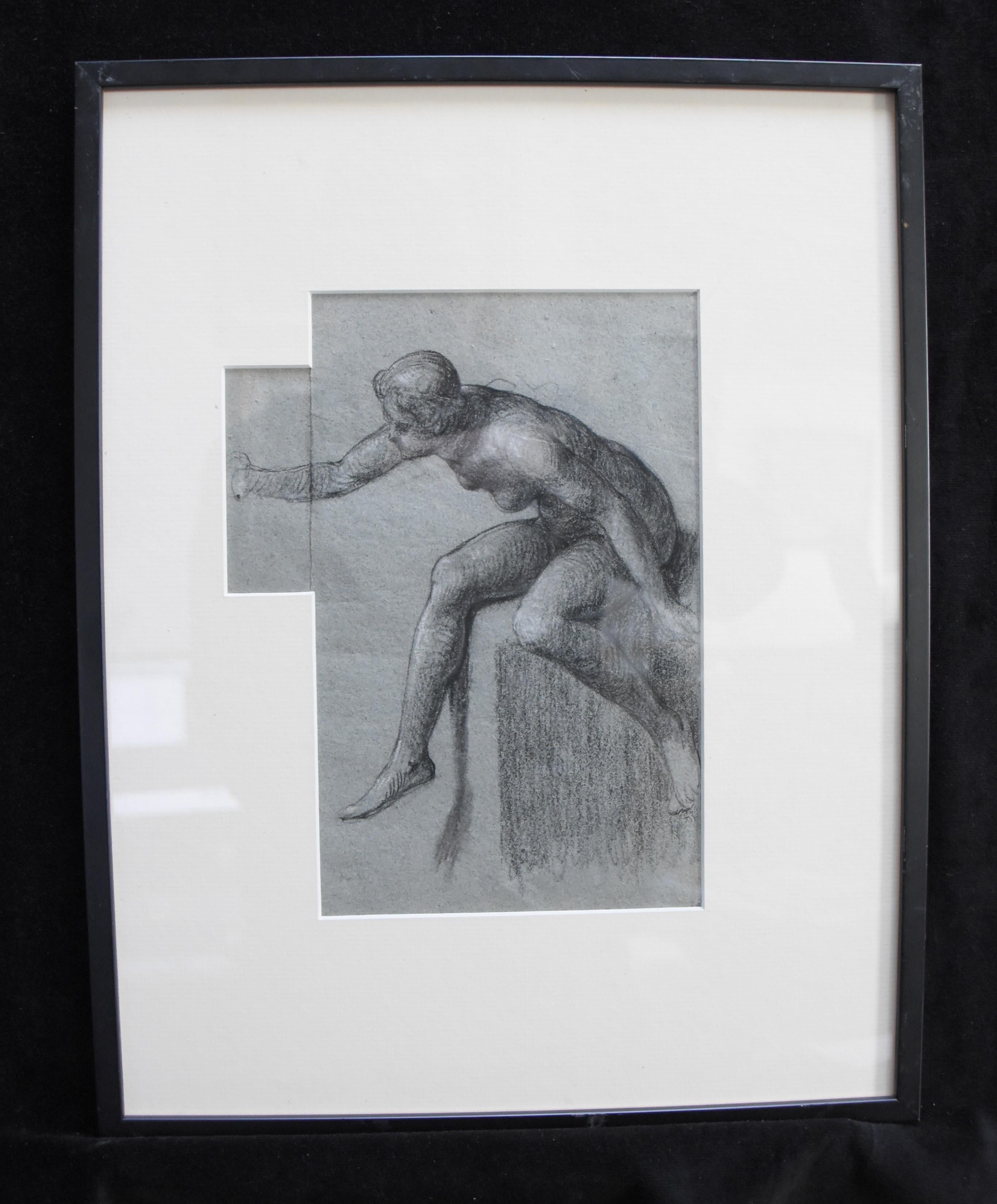 Attributed to Eugene Deully (1866-1933) A woman, study, drawing For Sale 5