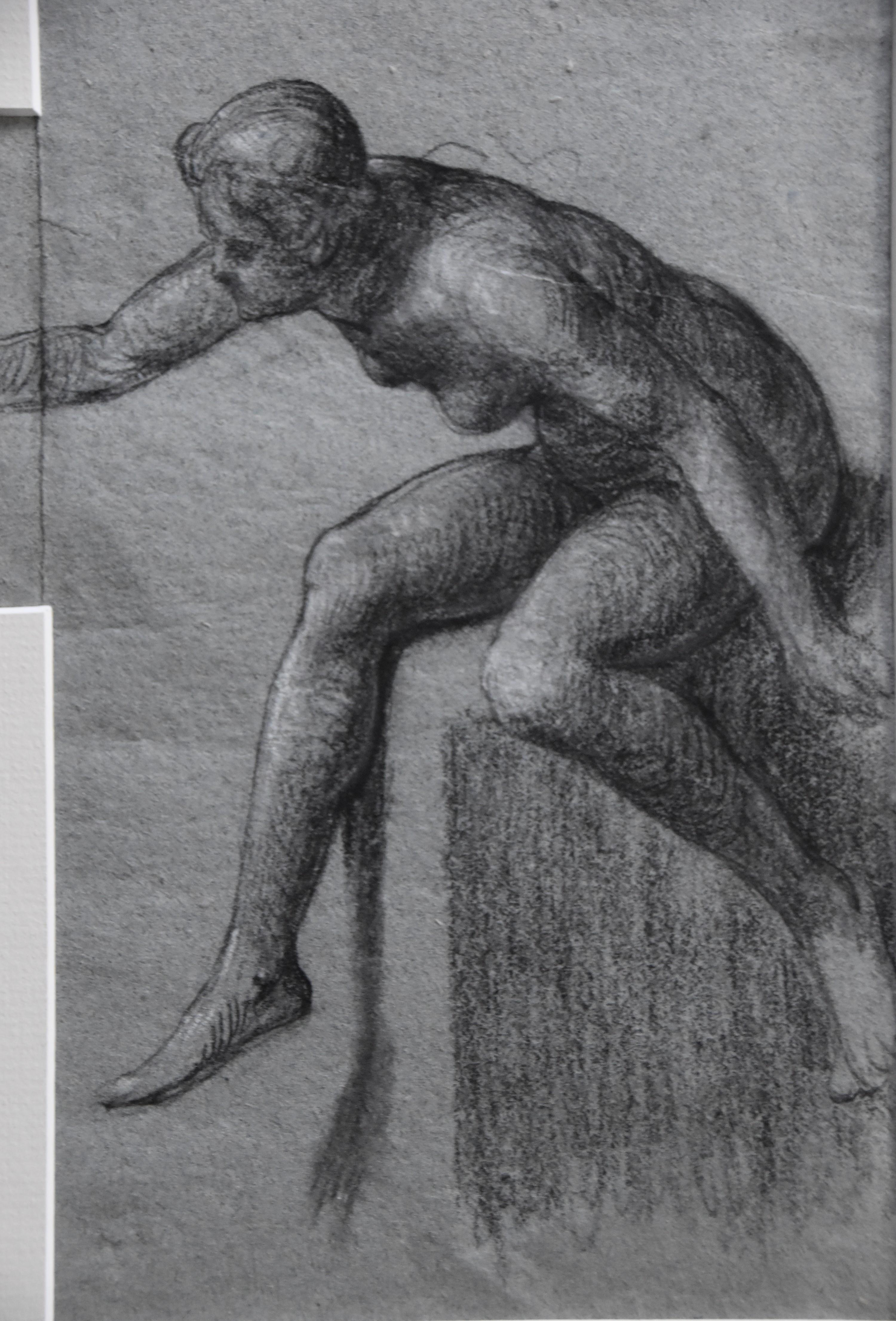 Attributed to Eugene Deully (1866-1933) A woman, study, drawing For Sale 4