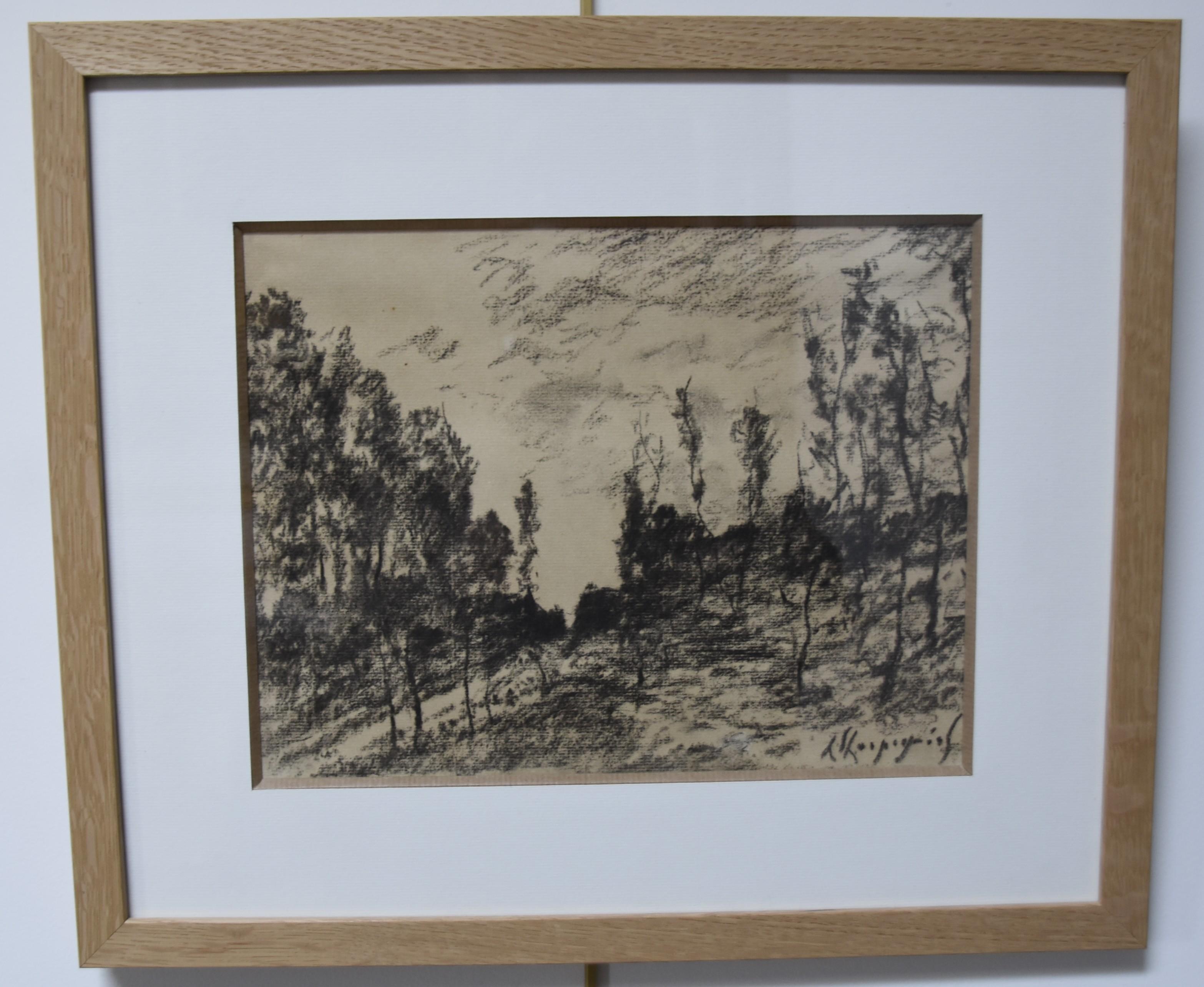 Henri Harpignies (1819-1916) A forest landscape, signed drawing 3