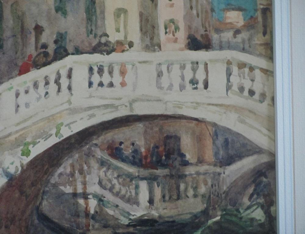 Helen Donald-Smith (Scottish exh.1884-1929):
A typical smith scene depicting a Venice Canal, watercolour, signed framed glazed ready to hang
Helen Donald-Smith was an English artist, working in both oil and watercolour. Her paintings were