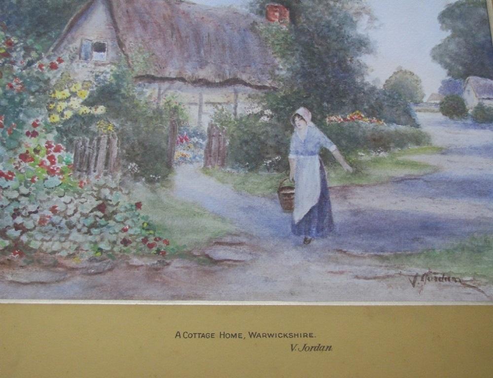 Warwickshire Country Cottage - watercolour, 19th century,  landscape  - Painting by Unknown
