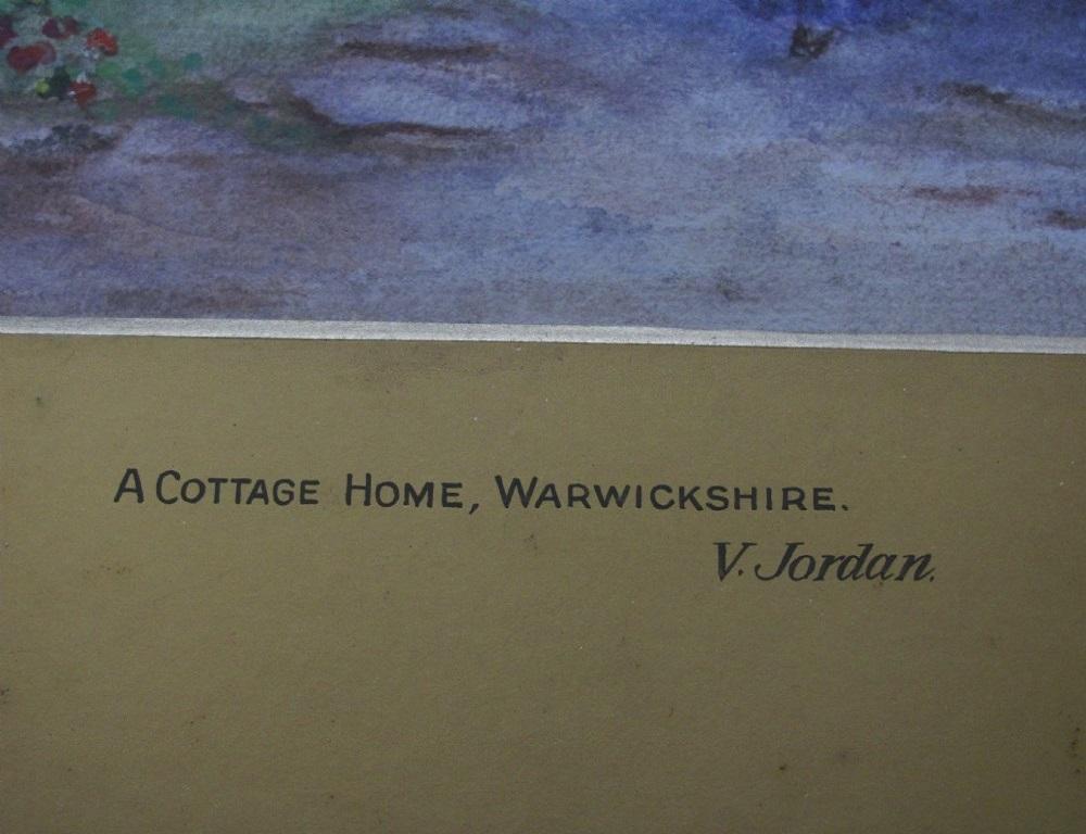 Warwickshire Country Cottage - watercolour, 19th century,  landscape  - Gray Landscape Painting by Unknown