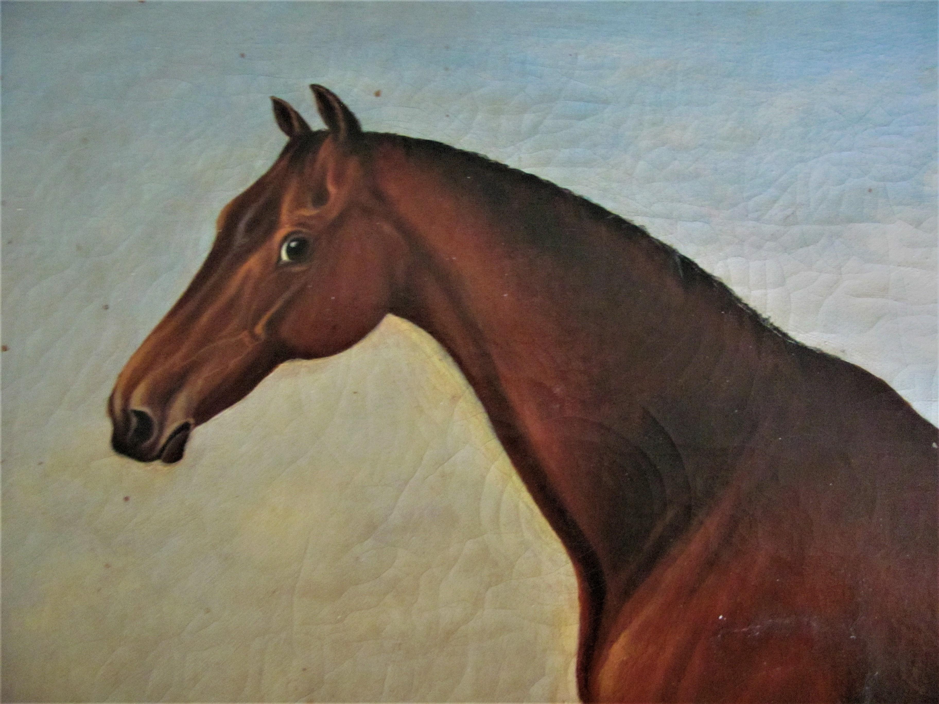 Horse in landscape, 18th century, circle George Stubbs, oil, old master - Painting by (After) George Stubbs