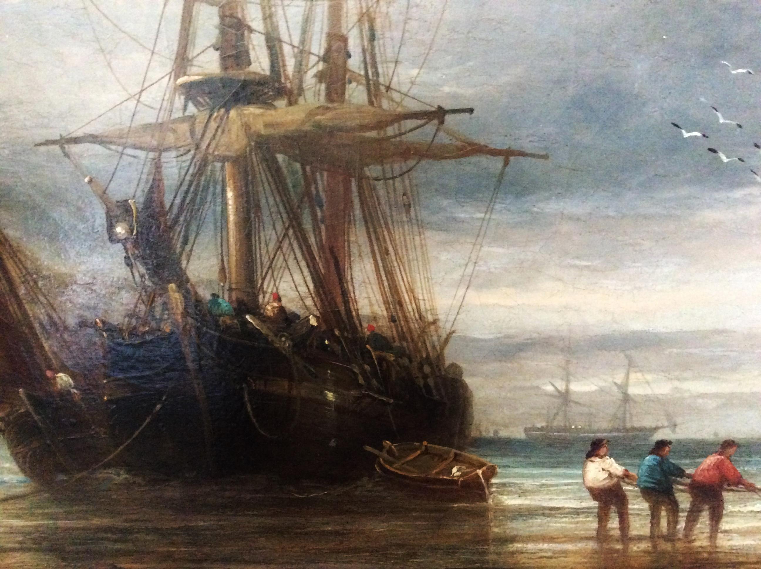 St Michael's Mount, Cornwall - 19th century, old master, oil, Seascape painting For Sale 3