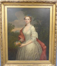 Portrait Of A Lady 19th century-old master, oil, portrait painting, manner Kneller