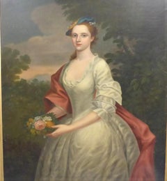 Portrait Of A Lady 19th century-old master, oil, portrait painting, manner Kneller
