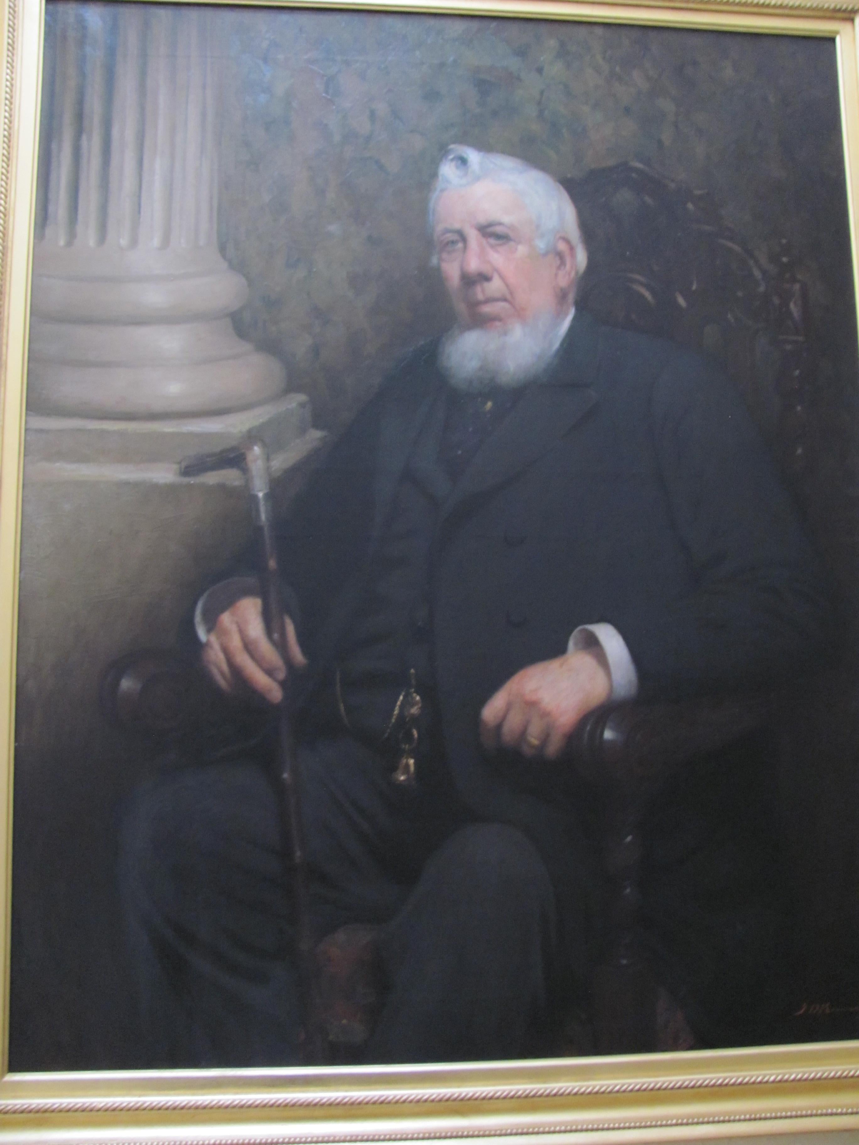 Portrait Of A Gentleman -Edwardian oil, old master, portrait painting, 1904 - Painting by John Dalziel Kenworthy
