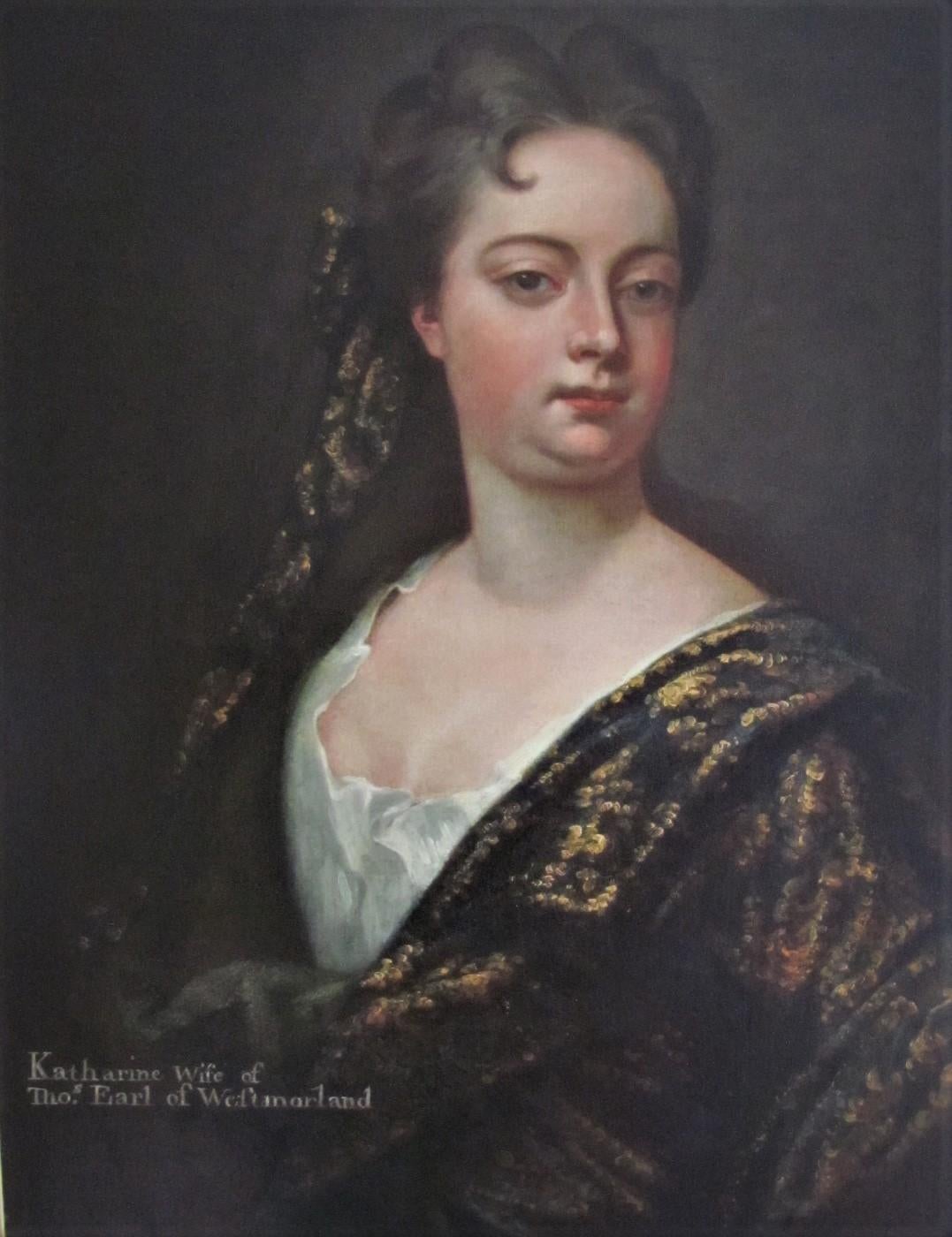(Circle of) Sir Godfrey Kneller Portrait Painting - Portrait Of Katharine -17th century, old master, portrait painting, oil, kneller