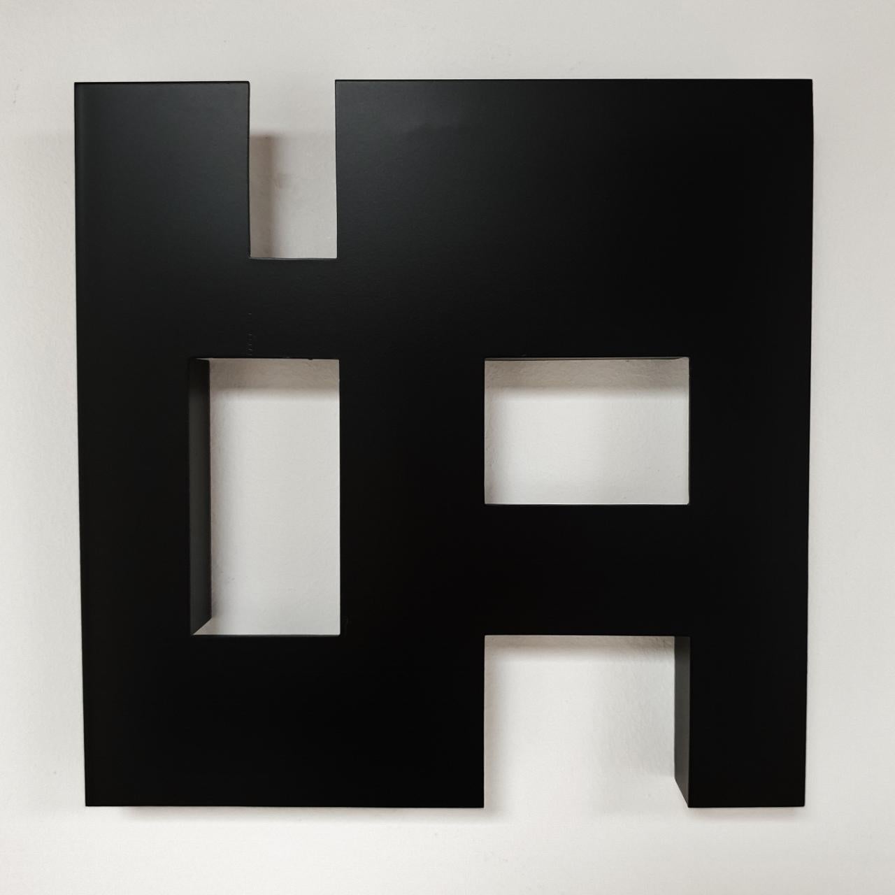 Carl Möller Abstract Painting - Steel 81 (ii) - contemporary modern geometric sculpture painting relief