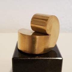 Madonna (right) - contemporary modern geometric miniature brass sculpture