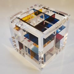 Homage to Rietveld - contemporary modern abstract geometric cube sculpture