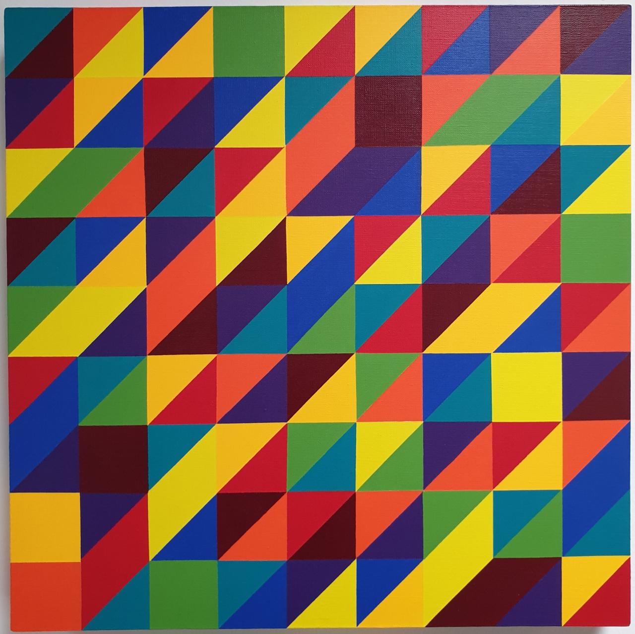 Eliza Kopec Abstract Painting - 2x Sudoku II - contemporary modern abstract geometric painting on canvas