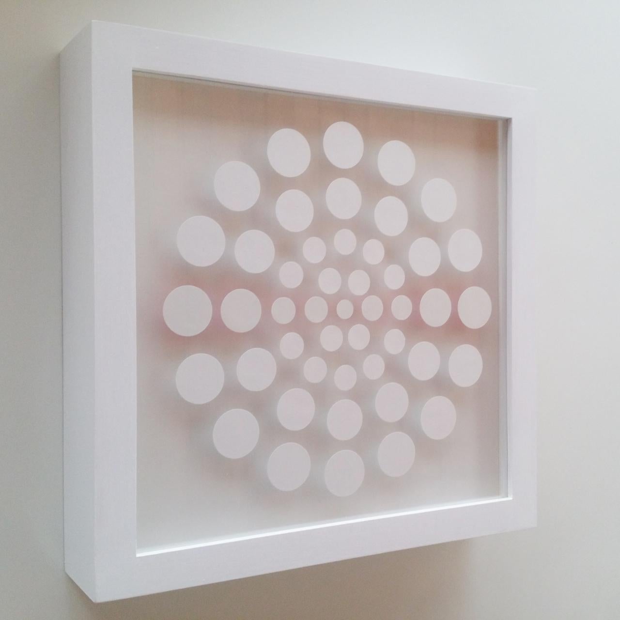 47 Dots VIII - contemporary modern abstract geometric paper relief - Contemporary Painting by Eliza Kopec