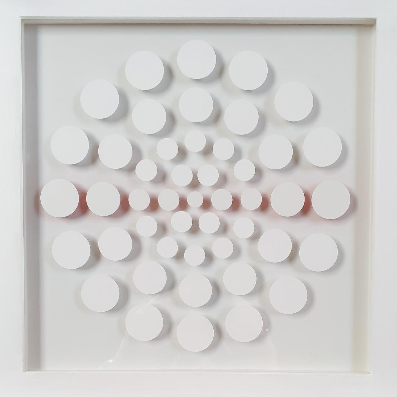 Eliza Kopec Abstract Painting - 47 Dots VIII - contemporary modern abstract geometric paper relief